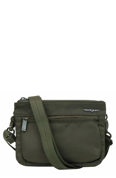 Hedgren Rain Recycled Canvas Crossbody In Olive