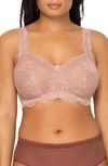 Curvy Couture Luxe Lace Side Support Wire-free Bra In Ballet Fever