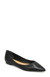 Botkier Annika Pointed Toe Flat In Black Nappa Leather