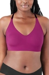 True & Co. True Body Triangle Lace Racerback Bralette In Purple Thistle