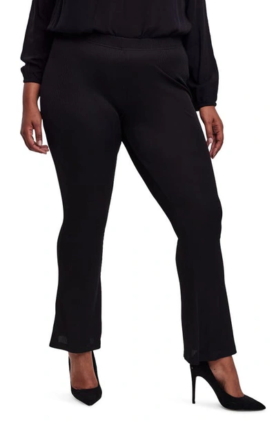 Vero Moda Curve Flared Pants With Front Ankle Zip In Black