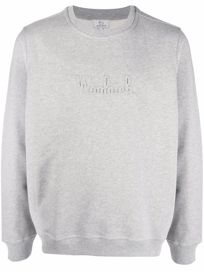 Woolrich Debossed-logo Sweatshirt In Grey