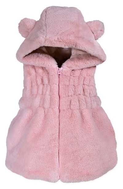 Widgeon Babies' Ruched Faux Fur Vest In Strawberry Puff