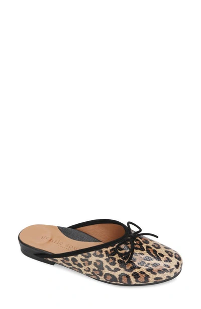 Gentle Souls By Kenneth Cole Eugene Bow Mule In Natural Leopard Leather