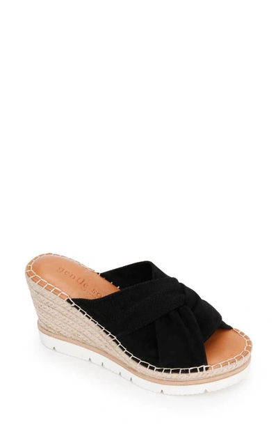 Gentle Souls By Kenneth Cole Gentle Souls Signature Elyssa Espadrille Sandal In Black Suede