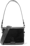 Off-white Embellished Patent-leather Shoulder Bag In Black