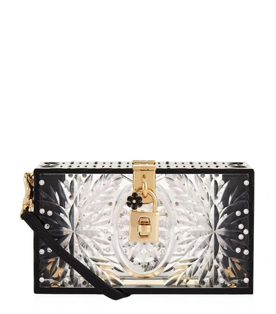 Dolce & Gabbana Embellished Plexiglass Box Clutch In Multi