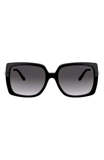 Michael Kors 56mm Gradient Square Sunglasses In Black