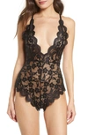 Oh La La Cheri Cortney Lace Bodysuit In Black