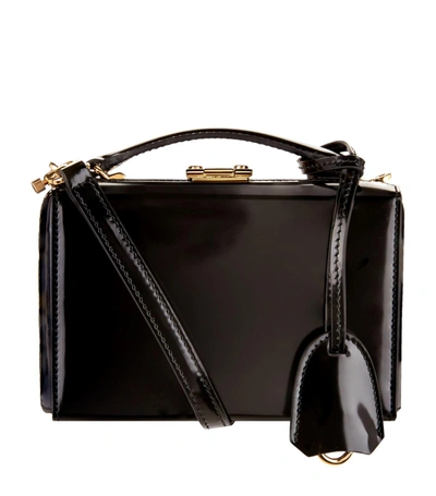 Mark Cross Mini Grace Brush Off Leather Box Bag In Black