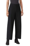 Eileen Fisher Wool High Waist Crop Pants In Black