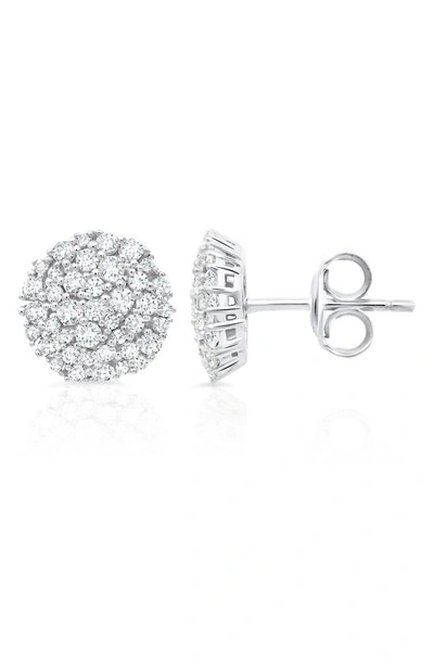 Crislu Pavé Stud Earrings In Platinum