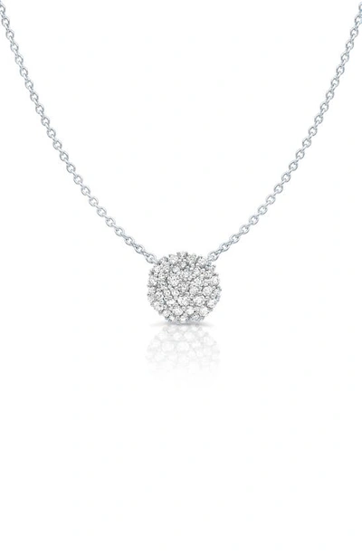 Crislu Pavé Cluster Pendant Necklace In Platinum