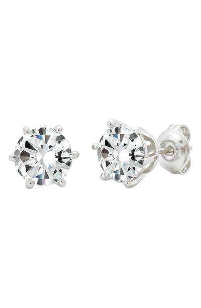Crislu Cubic Zirconia Stud Earrings In Platinum