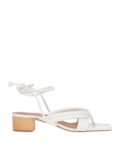 Eqüitare Toe Strap Sandals In White