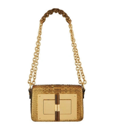 Tom Ford Small Python Natalia Chain Shoulder Bag In Gold