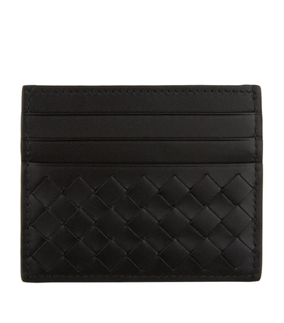 Bottega Veneta Intrecciato Weave Leather Card Holder<crlf><crlf> In Black