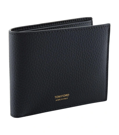 Tom Ford Grained Leather Bifold Wallet In Black