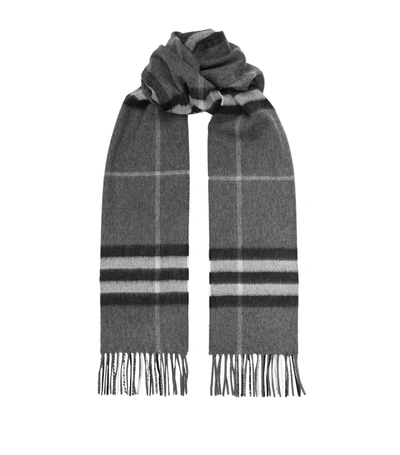Burberry Giant Check Cashmere Scarf In Grey
