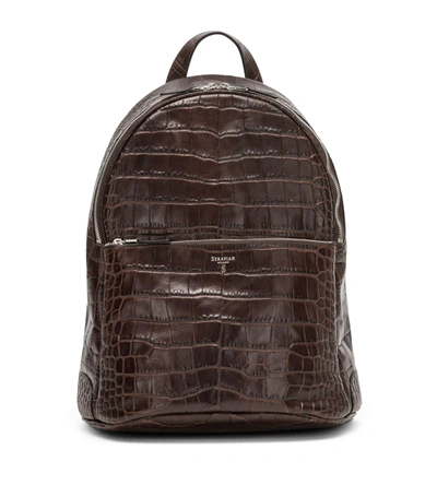 Serapian Embossed Leather Backpack In Brown