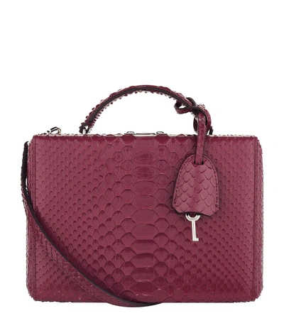 Mark Cross Small Grace Python Box Bag In Purple