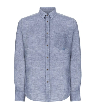 Vilebrequin Cajou Cotton Linen Shirt In Blue