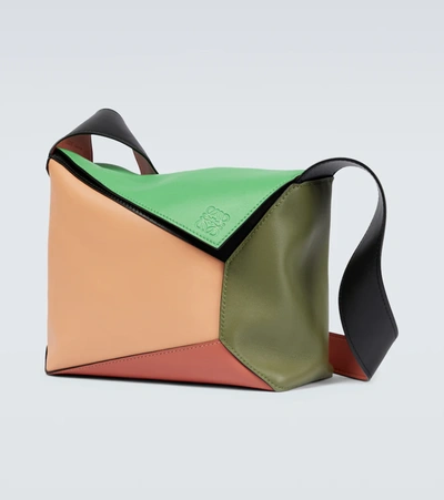 Loewe Puzzle' Large Calfskin Leather Hobo Bag In Multi
