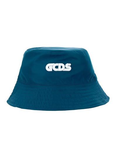 Gcds Camo Double Face Fisherman Hat In Light Blue