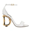 Dolce & Gabbana 105mm Leather Barocco-heel Sandals In White