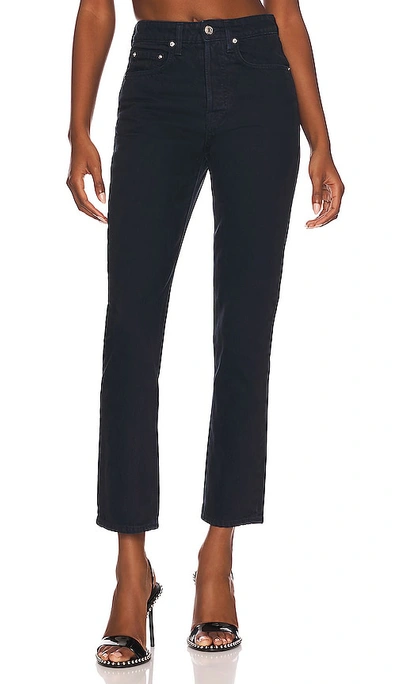 Grlfrnd Karolina Cropped High-rise Straight-leg Jeans In Blue