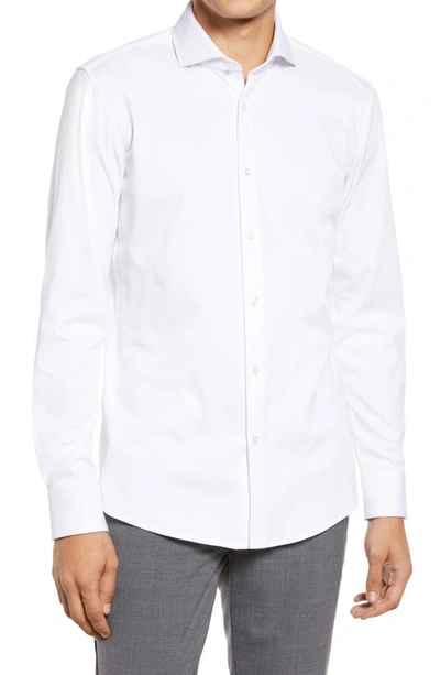Hugo Boss Hank Slim Fit Solid Dress Shirt In White