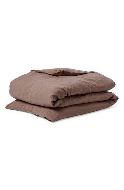 Coyuchi Relaxed Organic Linen Duvet Cover In Redwood