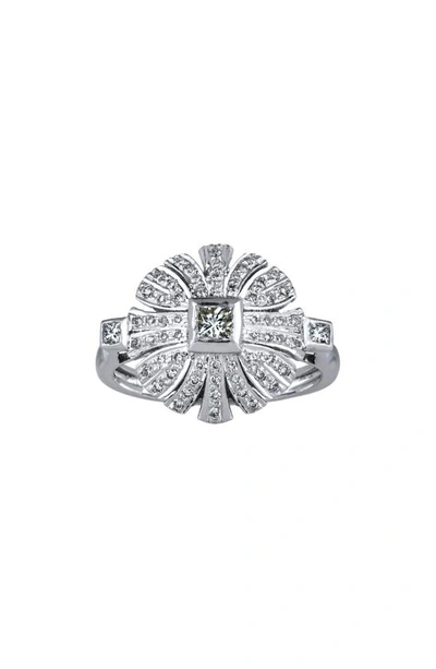 Sethi Couture Heritage Waterfall Diamond Ring In White