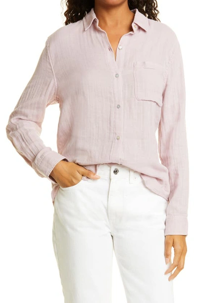 Rails Ellis Cotton Button-front Shirt In Purple