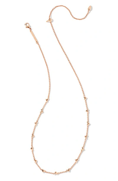 Kendra Scott Haven Heart Strand Necklace In Rose Gold Metal