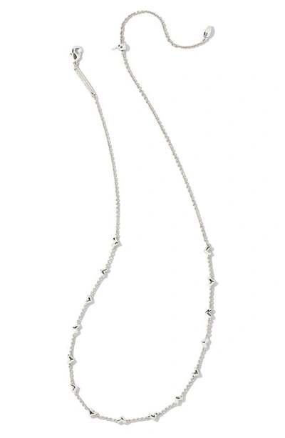 Kendra Scott Haven Heart Strand Necklace In Rhodium Metal