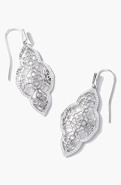 Kendra Scott Abbie Drop Earrings In Rhodium Metal