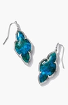 Kendra Scott Abbie Drop Earrings In Rhodium Teal Labradorite