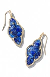 Kendra Scott Abbie Drop Earrings In Gold Bronze Veined Lapis