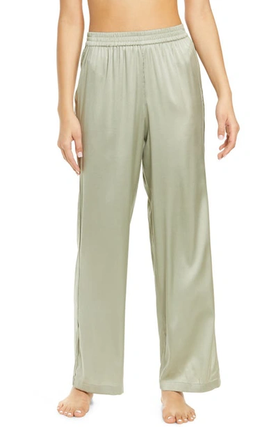 Skims Stretch Silk Pajama Pants In Talc