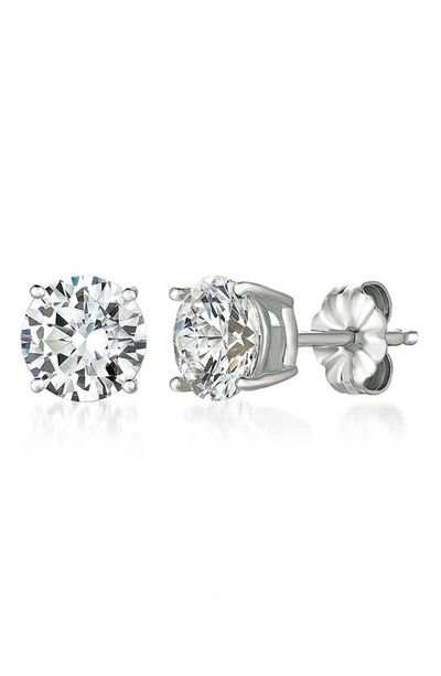 Crislu Cubic Zirconia Stud Earrings In Platinum