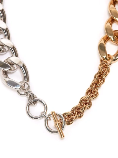 Jw Anderson Two-tone Chunky Chain Necklace In Gold
