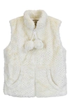Widgeon Babies' Faux Fur Zip Front Vest In Cream Gold Foil