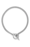 Brook & York Stella Imitation Pearl Toggle Bracelet In Silver