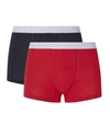 Hanro Cotton Essentials 2-pack Boxer Briefs In Rosso