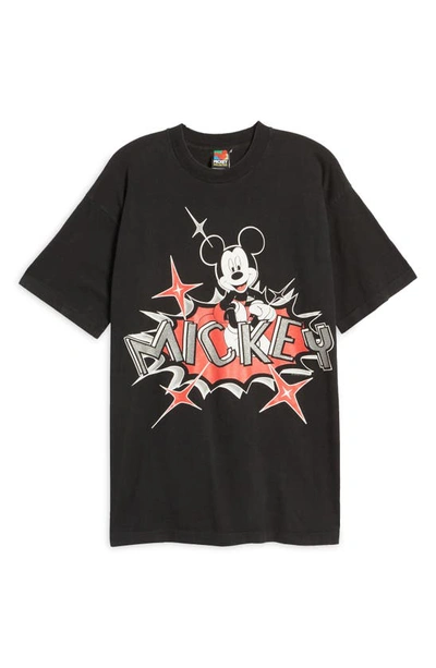 Disney Unisex Secondhand Mickey Mouse Graphic Tee In Black