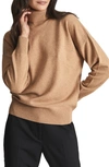 Reiss Nova Wool & Cashmere Blend Turtleneck Sweater In Camel