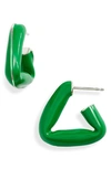 Bottega Veneta Women Triangle Hoop Earrings In Grass
