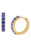 Kurt Geiger Color Crystal Huggie Hoop Earrings In Blue