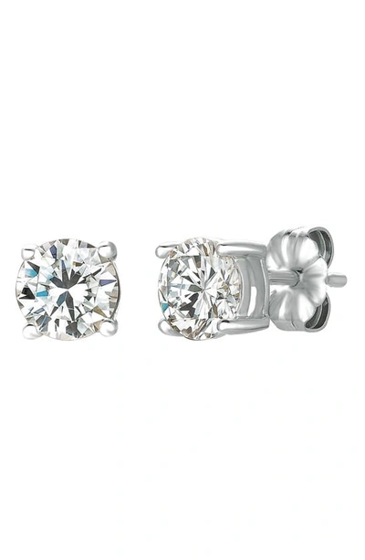 Crislu Cubic Zirconia Stud Earrings In Platinum